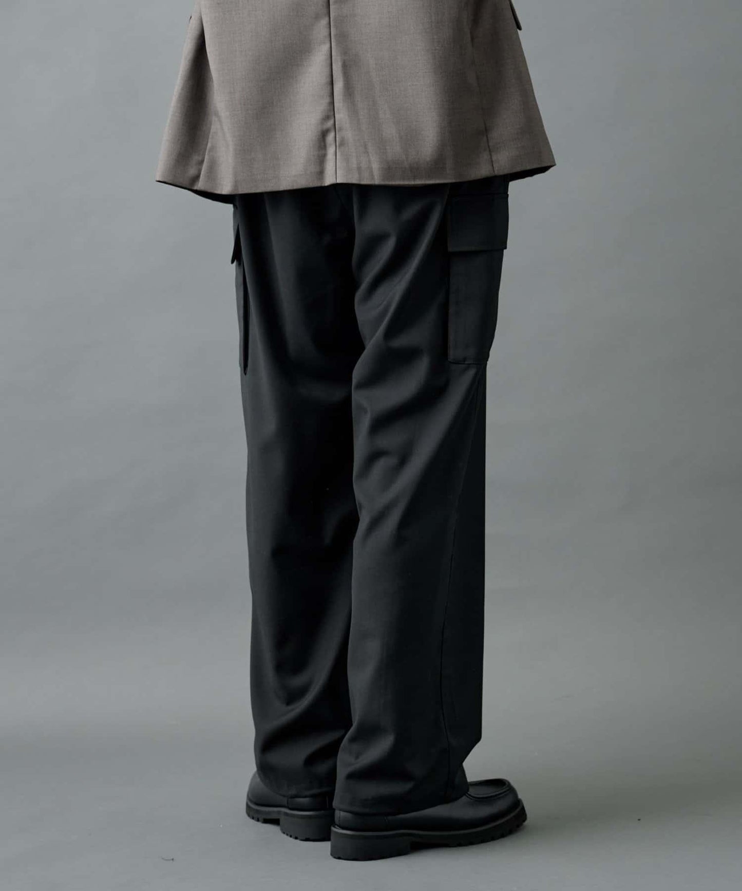 【AW/可搭配套裝】羊毛混紡工裝休閒褲