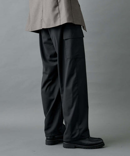 【AW/可搭配套裝】羊毛混紡工裝休閒褲