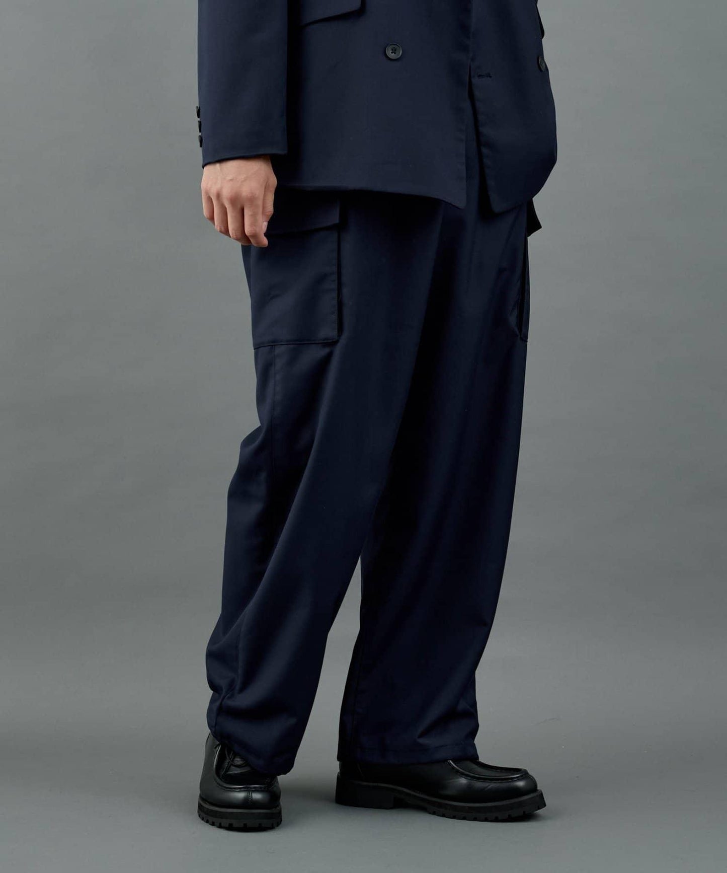 【AW/可搭配套裝】羊毛混紡工裝休閒褲