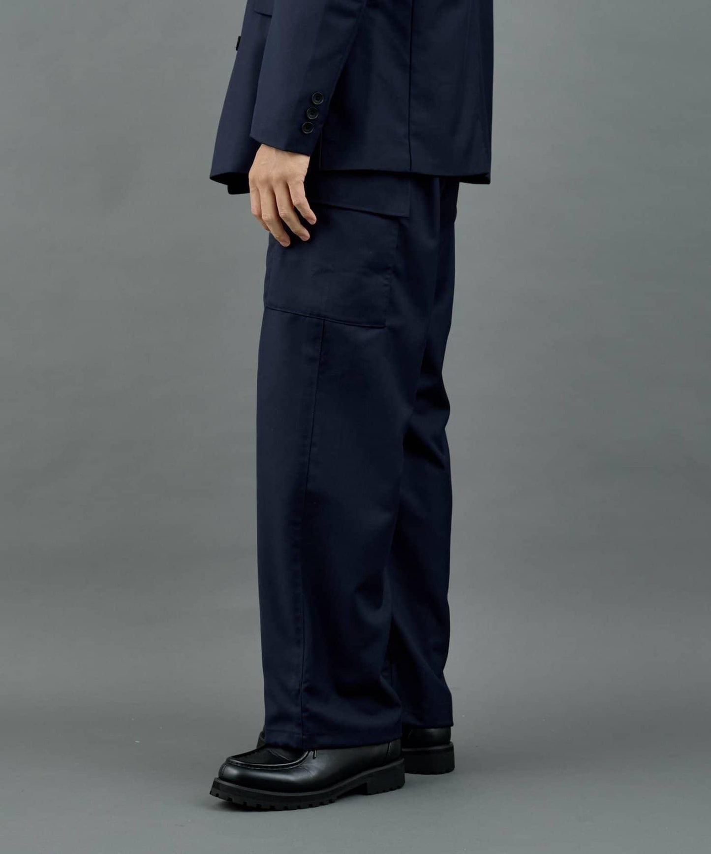 【AW/可搭配套裝】羊毛混紡工裝休閒褲