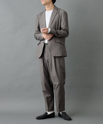 【AW/可搭配套裝】羊毛混紡錐形褲