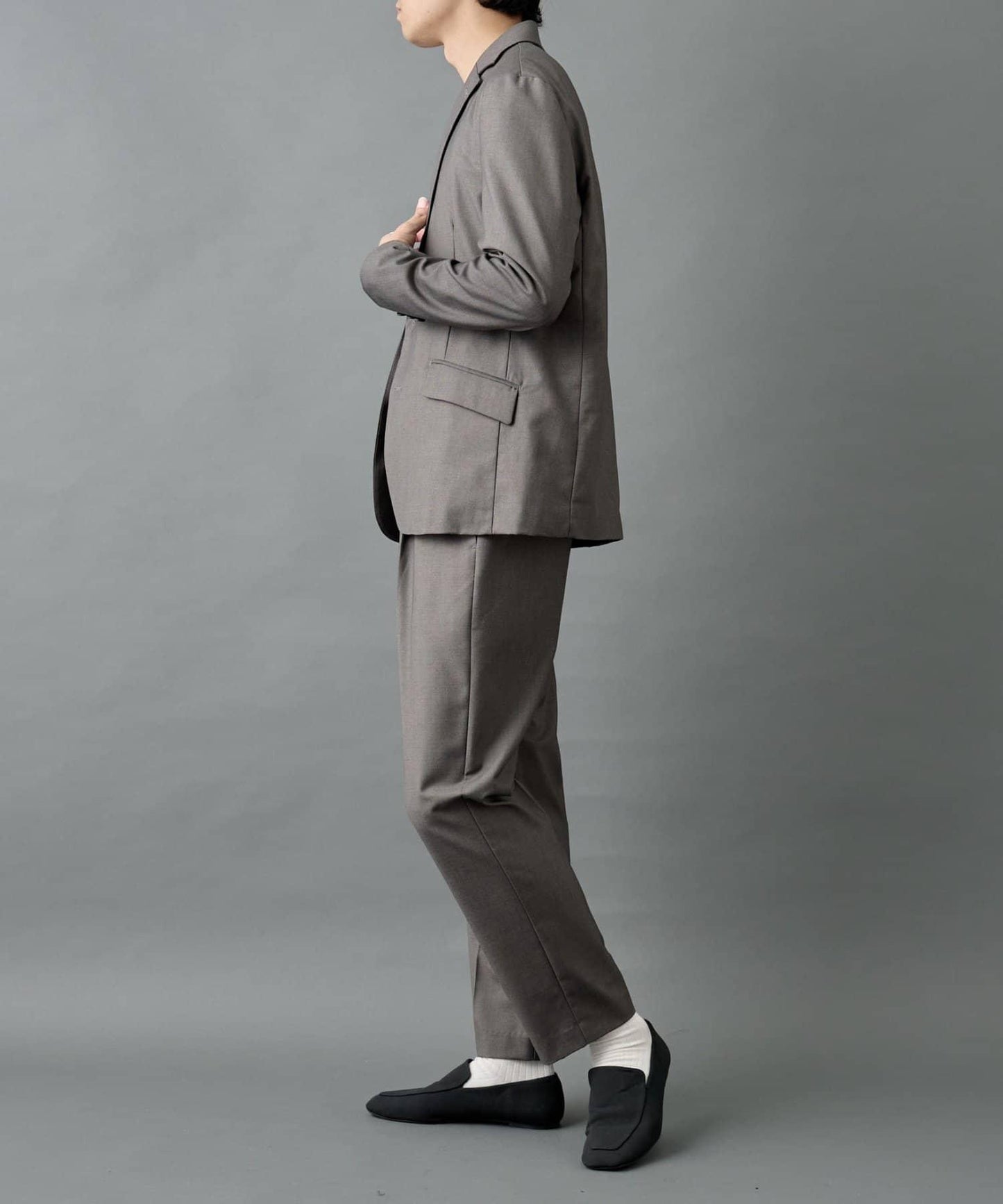 【AW/可搭配套裝】羊毛混紡錐形褲