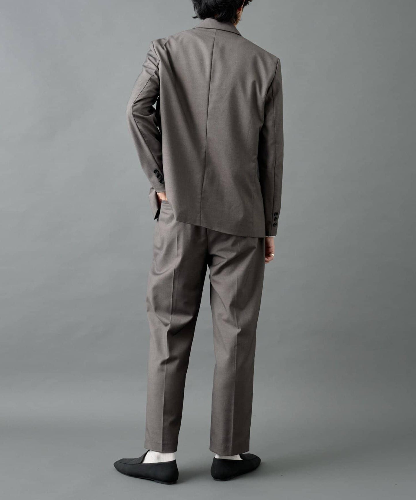 【AW/可搭配套裝】羊毛混紡錐形褲