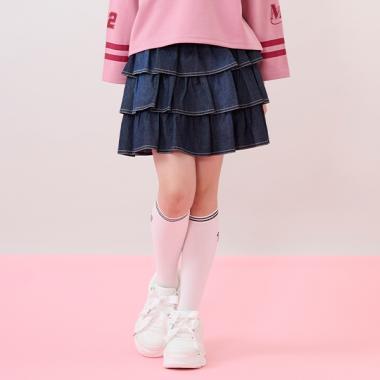 帶心形扣帶分層裙褲