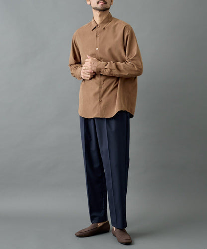 【AW/可搭配套裝】羊毛混紡錐形褲