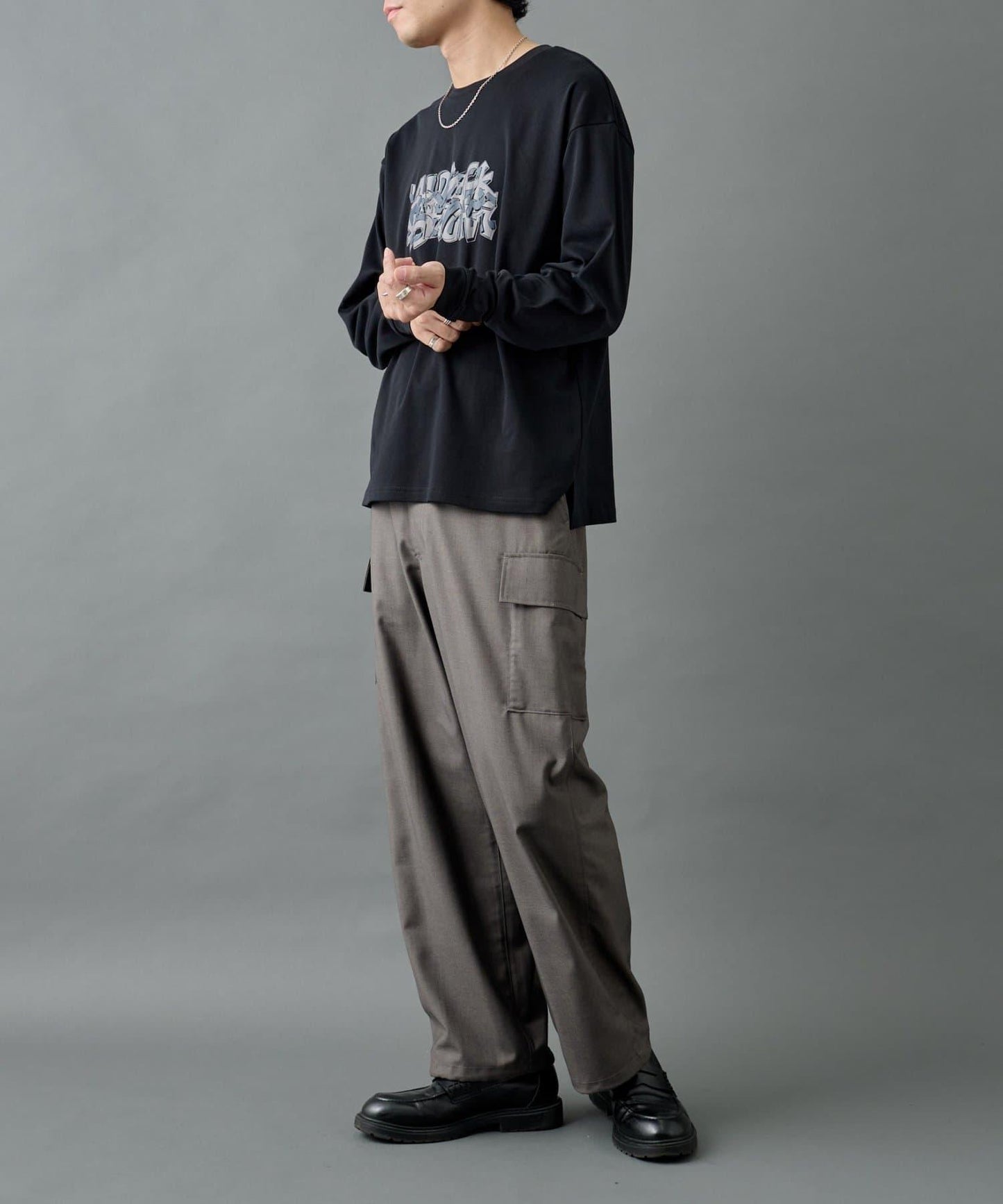 【AW/可搭配套裝】羊毛混紡工裝休閒褲