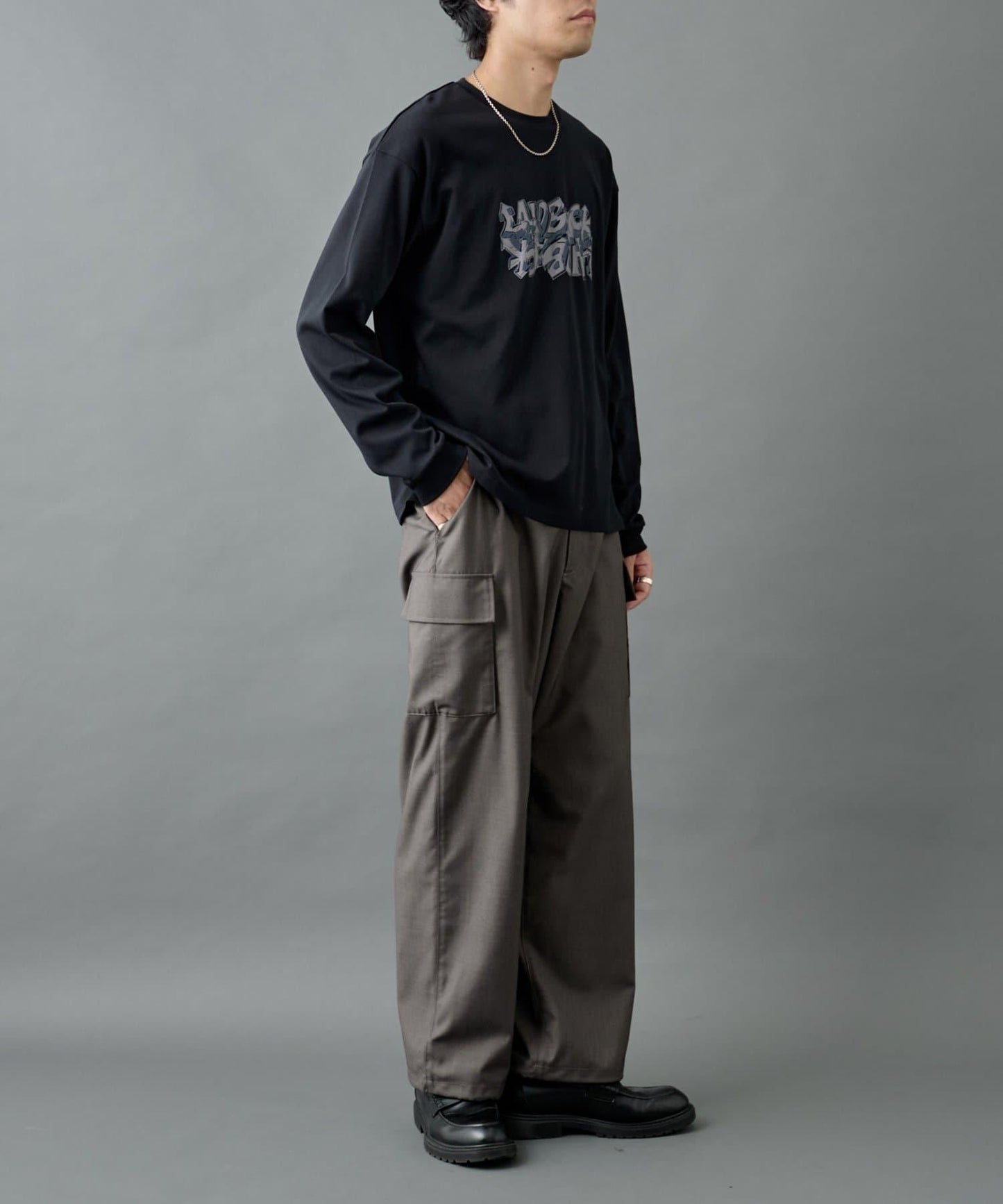 【AW/可搭配套裝】羊毛混紡工裝休閒褲