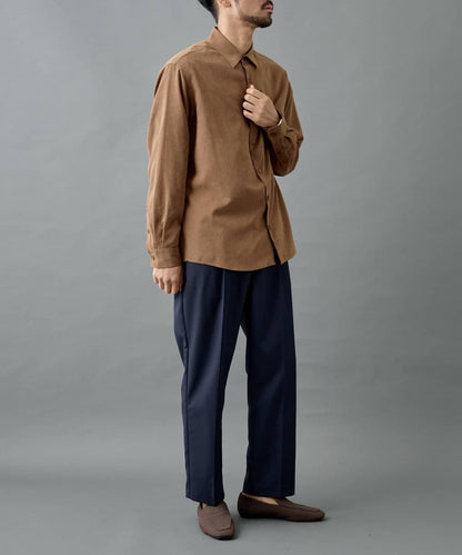 【AW/可搭配套裝】羊毛混紡錐形褲