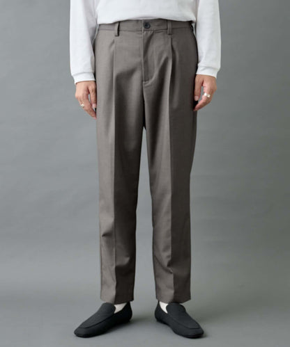 【AW/可搭配套裝】羊毛混紡錐形褲