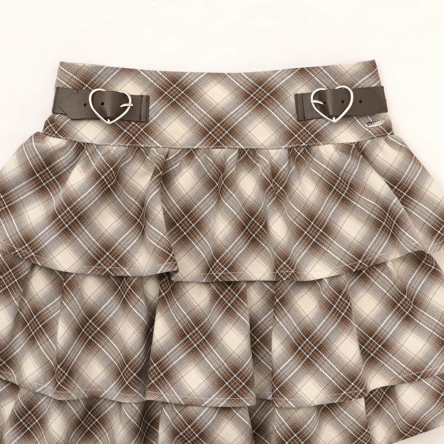 帶心形扣帶分層裙褲