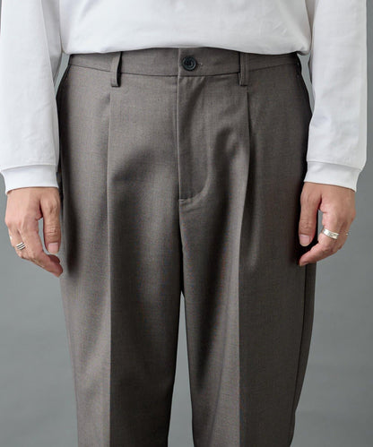 【AW/可搭配套裝】羊毛混紡錐形褲