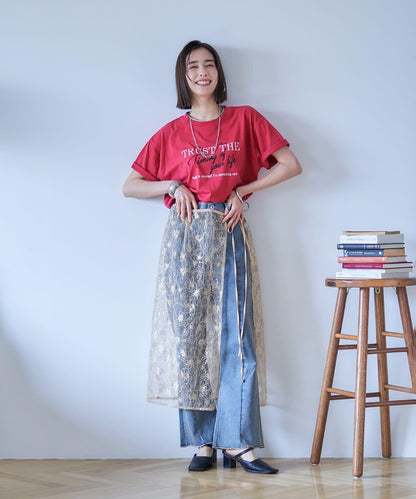 【nane】水洗工藝字母印花T恤