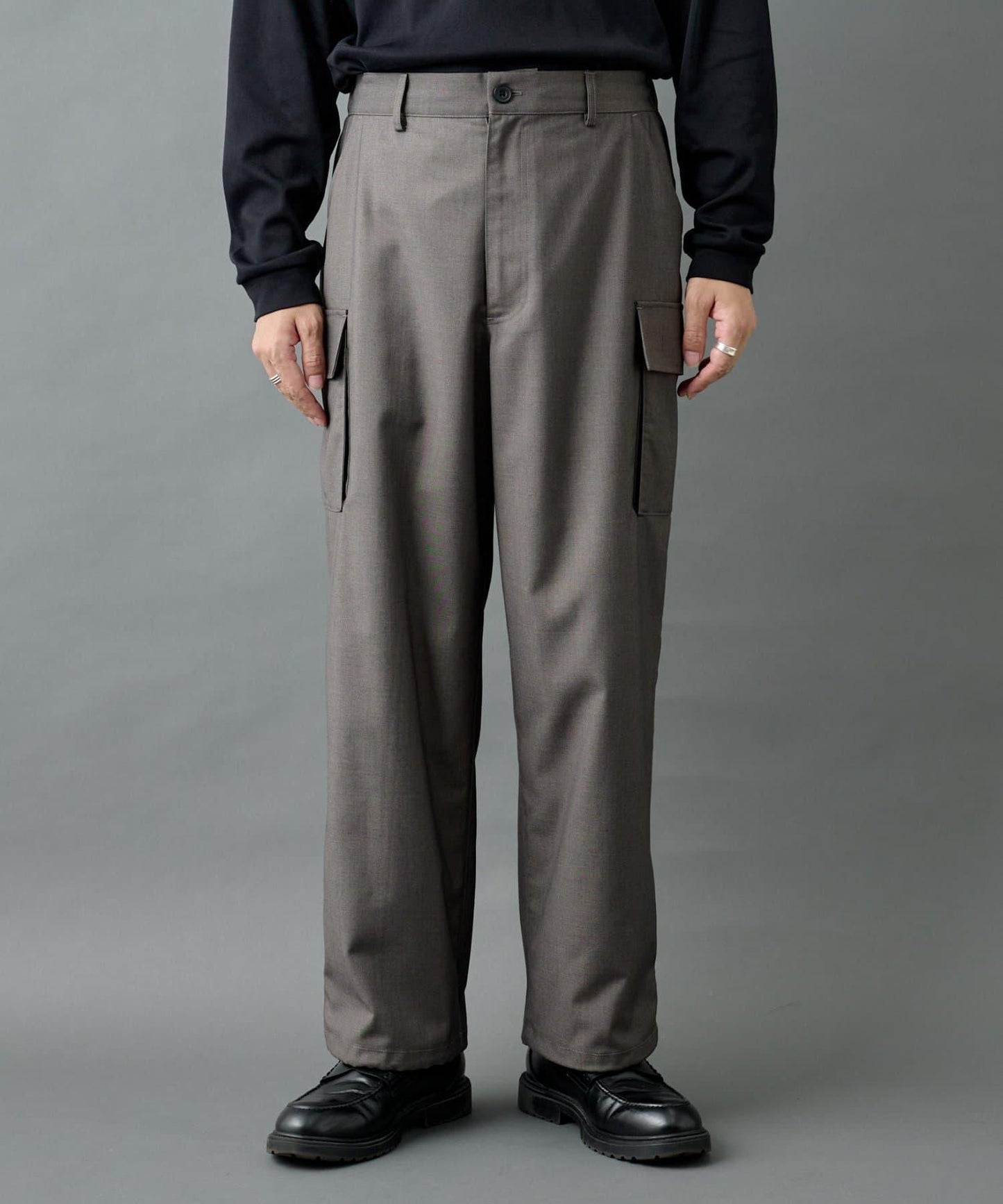 【AW/可搭配套裝】羊毛混紡工裝休閒褲