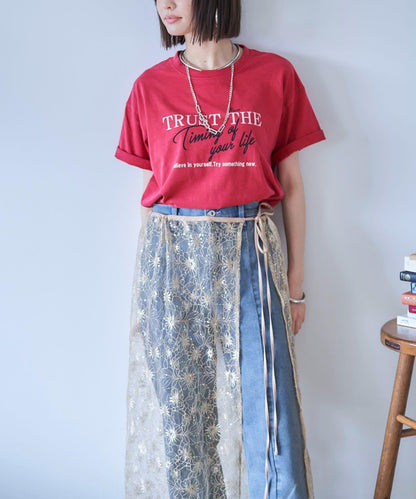 【nane】水洗工藝字母印花T恤