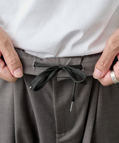 【AW/可搭配套裝】羊毛混紡錐形褲