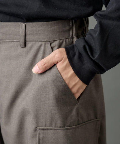 【AW/可搭配套裝】羊毛混紡工裝休閒褲