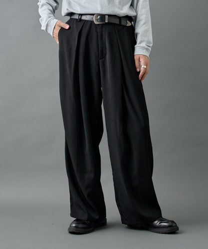 【AW】交叉褶皺寬鬆西裝褲