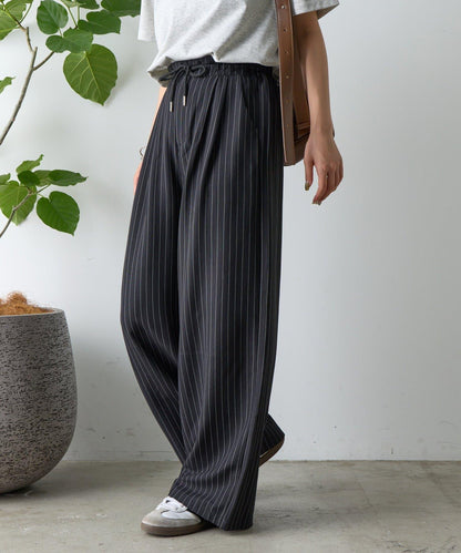 【AW】細條紋休閒褲