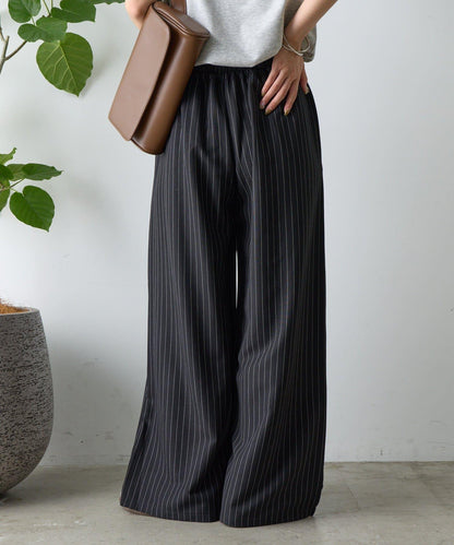 【AW】細條紋休閒褲