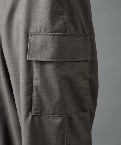 【AW/可搭配套裝】羊毛混紡工裝休閒褲