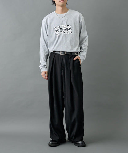 【AW】交叉褶皺寬鬆西裝褲