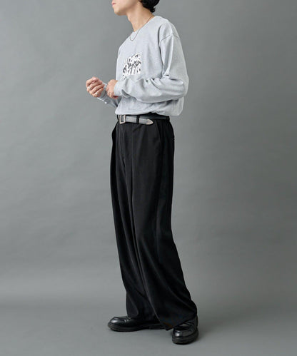 【AW】交叉褶皺寬鬆西裝褲