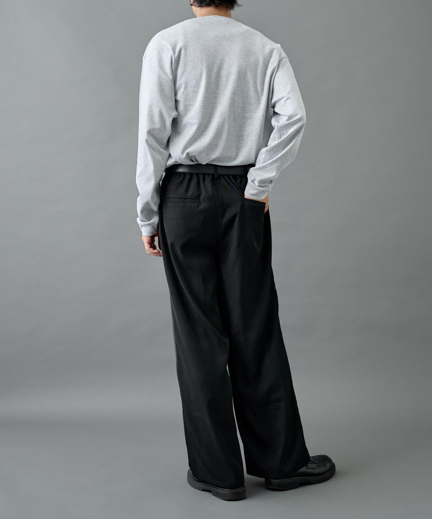 【AW】交叉褶皺寬鬆西裝褲