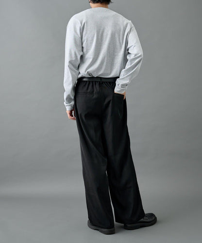 【AW】交叉褶皺寬鬆西裝褲