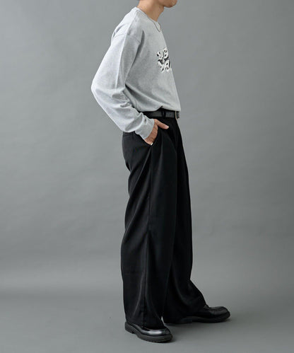 【AW】交叉褶皺寬鬆西裝褲