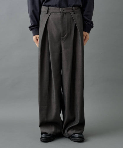 【AW】交叉褶皺寬鬆西裝褲