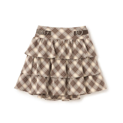 帶心形扣帶分層裙褲