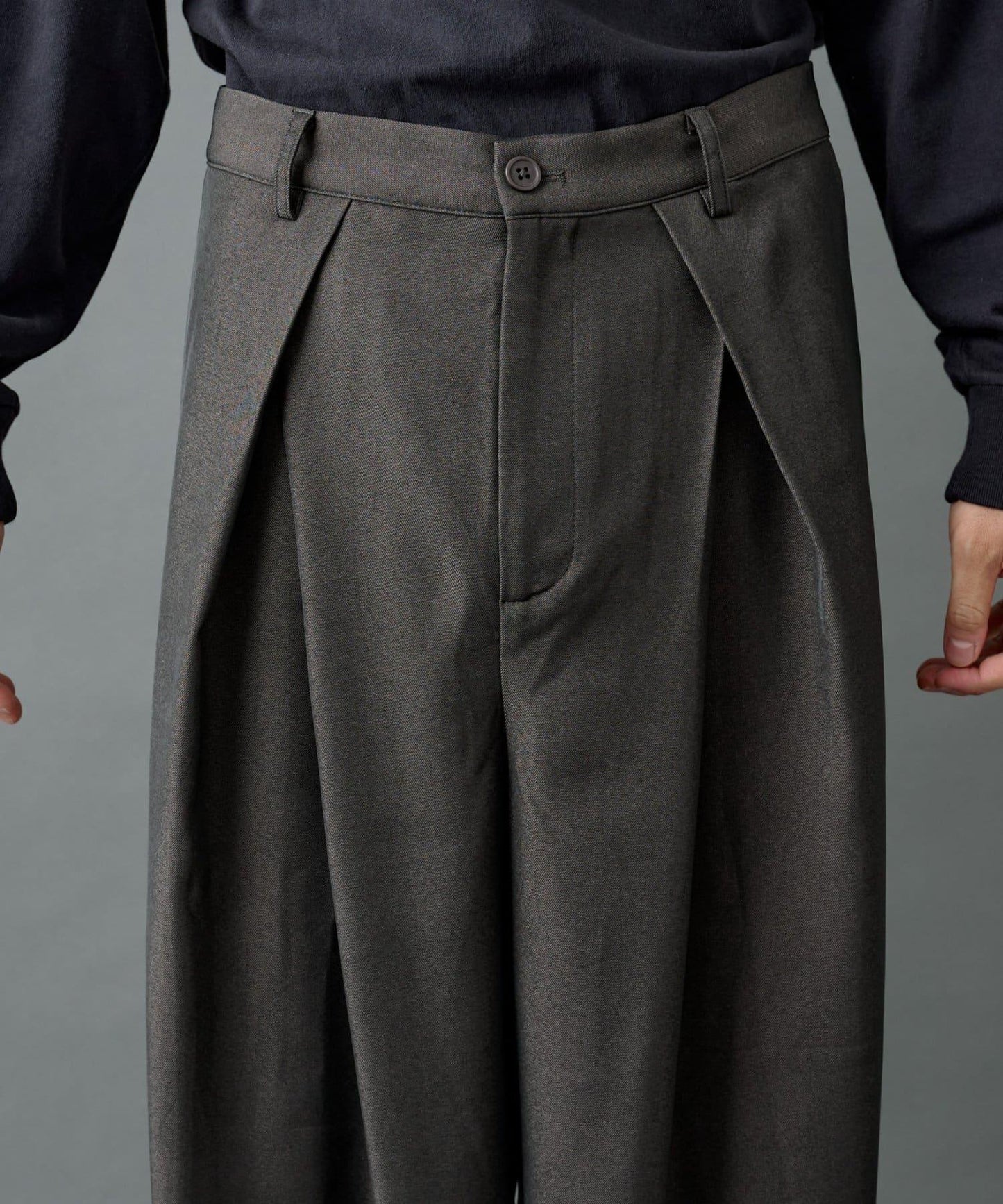 【AW】交叉褶皺寬鬆西裝褲