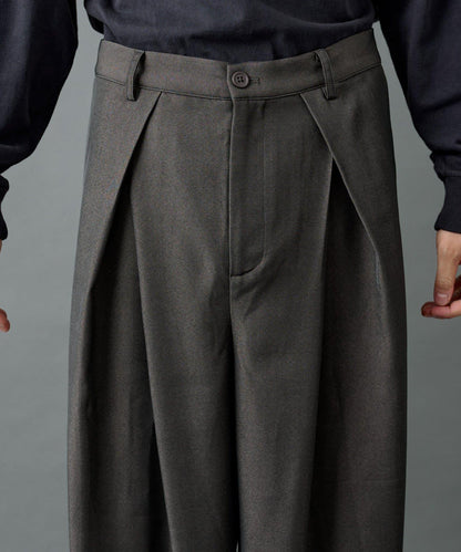 【AW】交叉褶皺寬鬆西裝褲