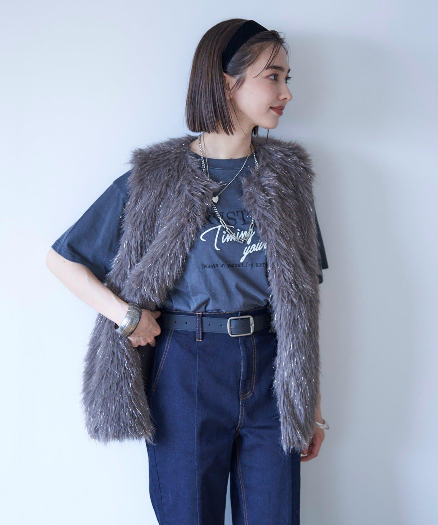 【nane】水洗工藝字母印花T恤