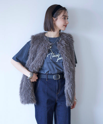 【nane】水洗工藝字母印花T恤