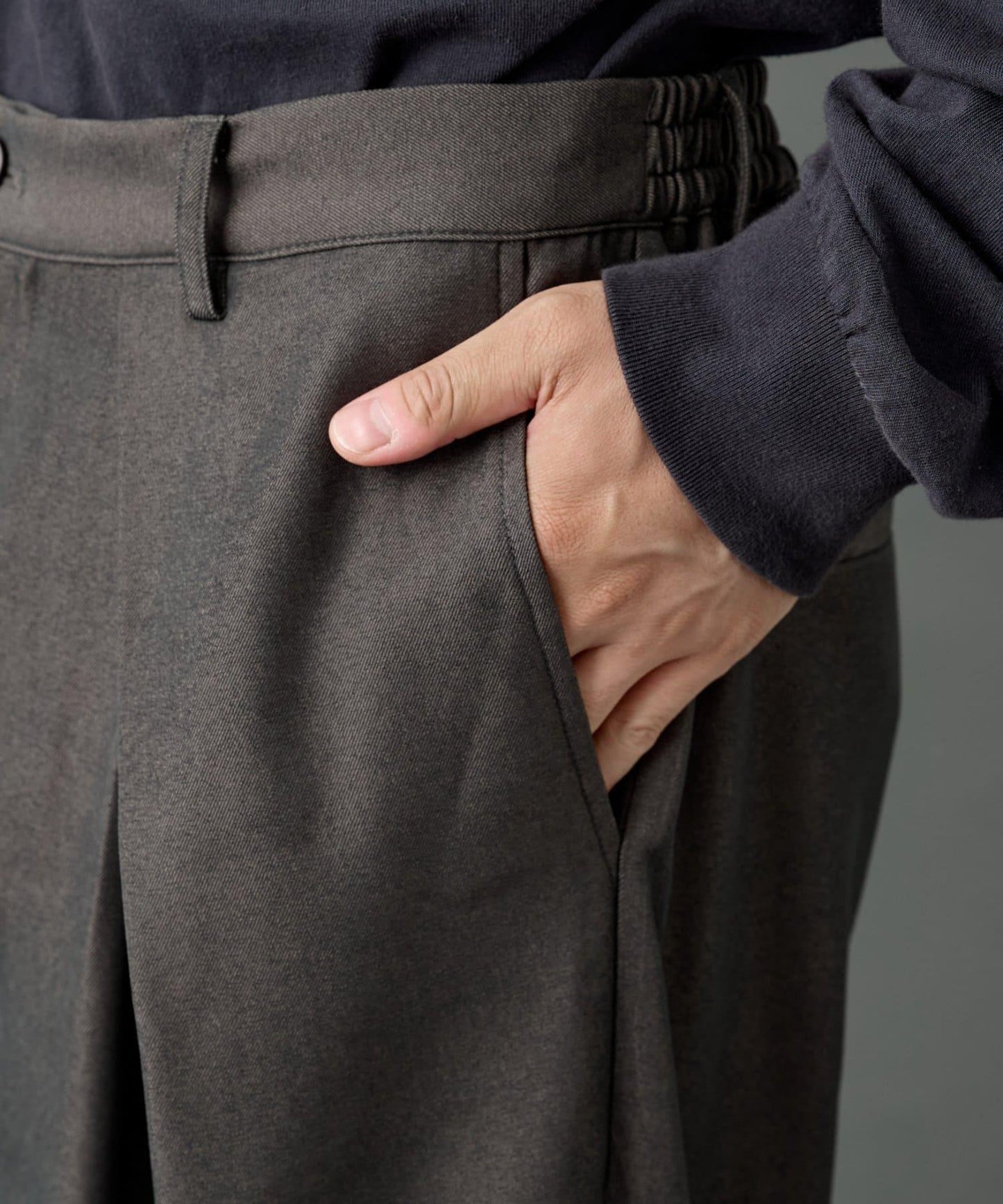 【AW】交叉褶皺寬鬆西裝褲