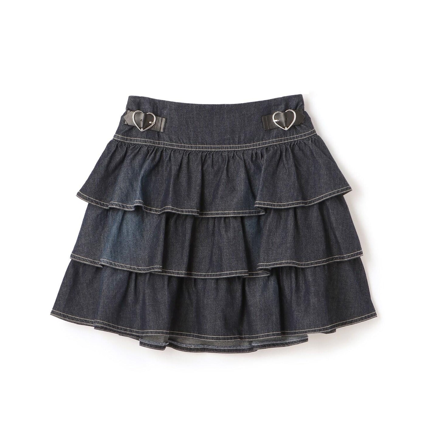 帶心形扣帶分層裙褲