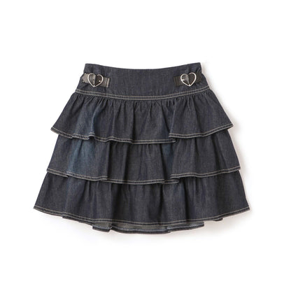 帶心形扣帶分層裙褲