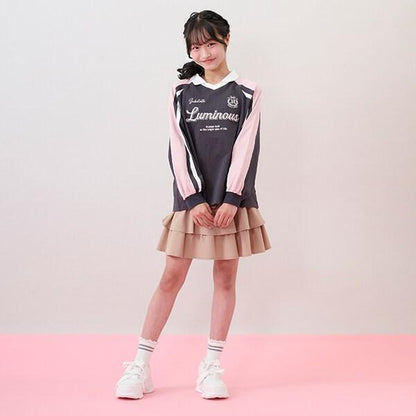 帶心形扣帶分層裙褲