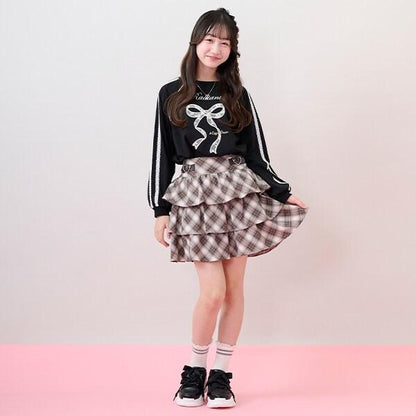 帶心形扣帶分層裙褲