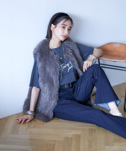 【nane】水洗工藝字母印花T恤