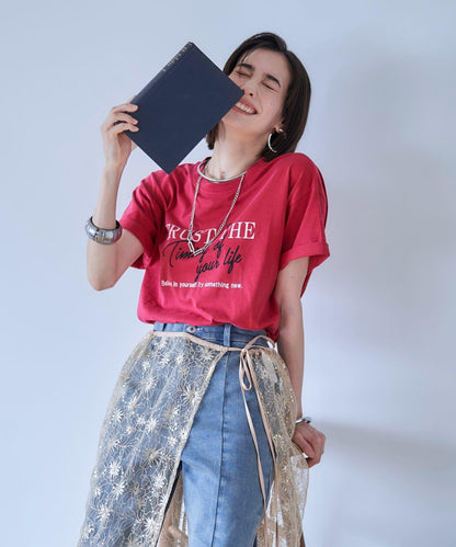 【nane】水洗工藝字母印花T恤