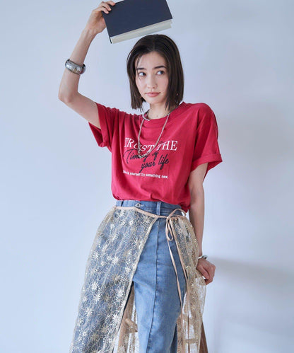 【nane】水洗工藝字母印花T恤