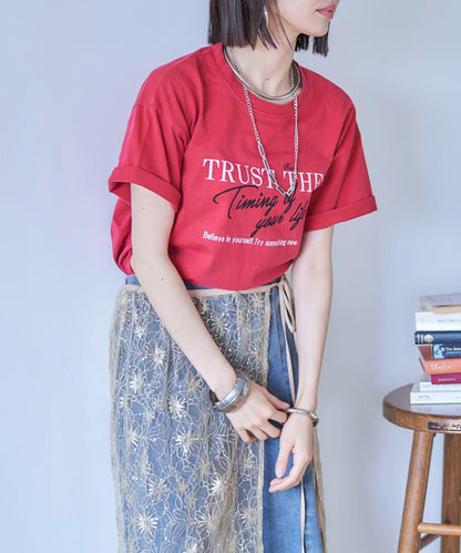 【nane】水洗工藝字母印花T恤