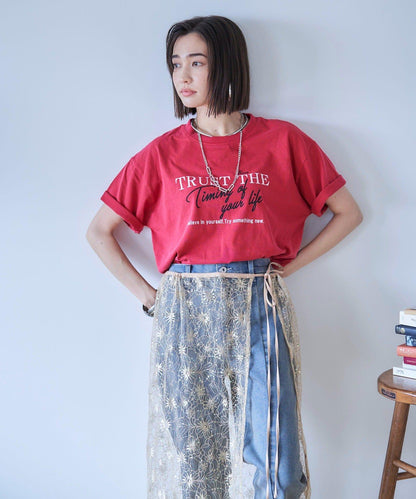 【nane】水洗工藝字母印花T恤