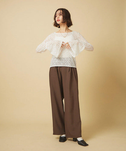 蕾絲喇叭袖套頭衫