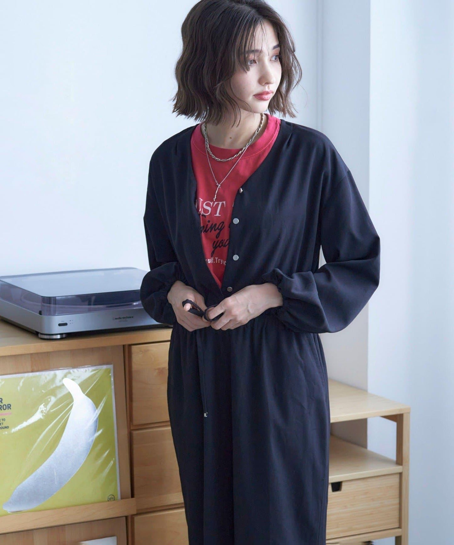 【nane】水洗工藝字母印花T恤