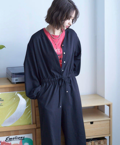【nane】《有多種尺碼》泡泡袖連體褲