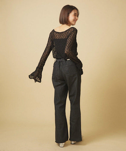 蕾絲喇叭袖套頭衫