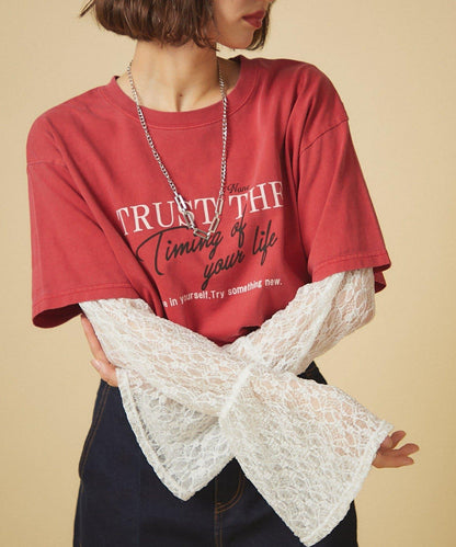 【nane】水洗工藝字母印花T恤